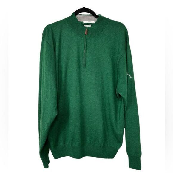 Peter Millar 100% merino wool green sweater size XL - Picture 1 of 6